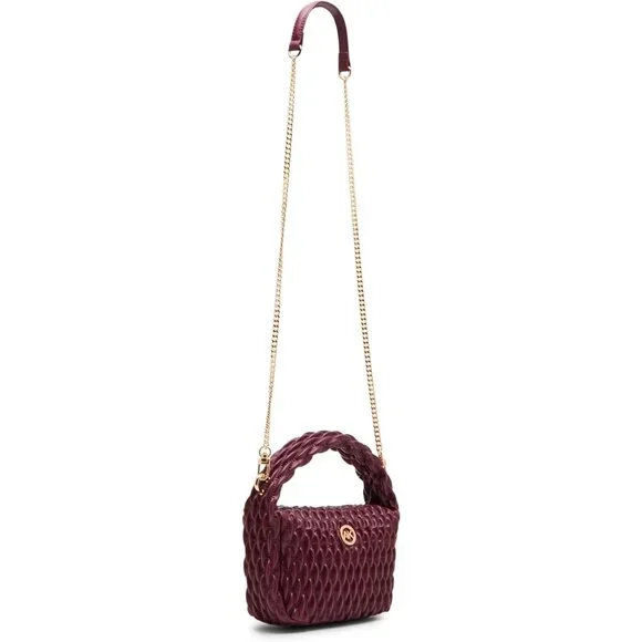 Women's Rounded Mini Chic Crocodile-Embossed Crossbody Cherry Lacquer